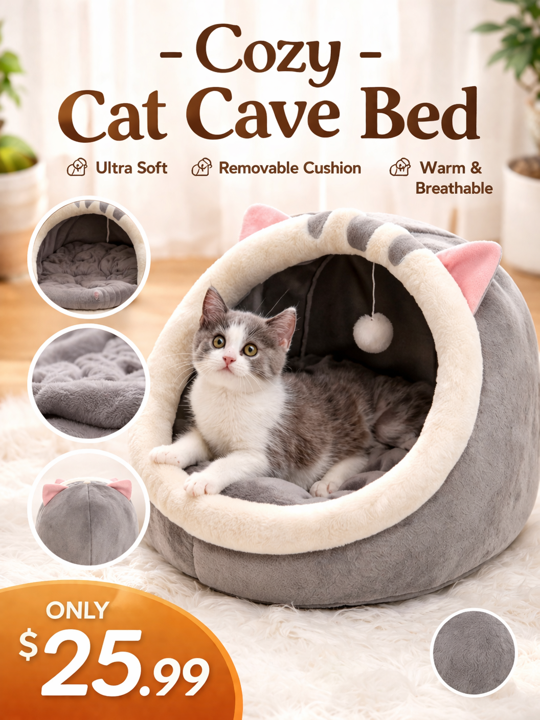 Deep Sleep Cat Bed Cartoon Pet Bed Foldable Removable Washable Pet Sleeping Bed for Small Dog Mat Bag Cave Cats Bed