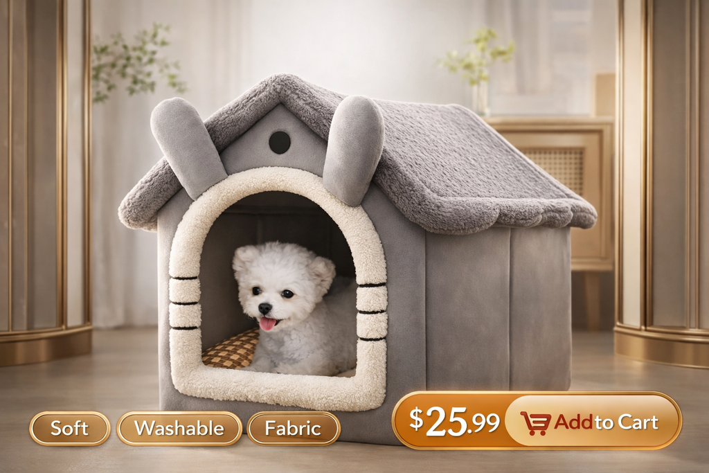 Indoor Warm Dog House Soft Pet Bed Tent House Dog Kennel Cat Bed Removable and Washable Cushion Suitable Four Season Universal