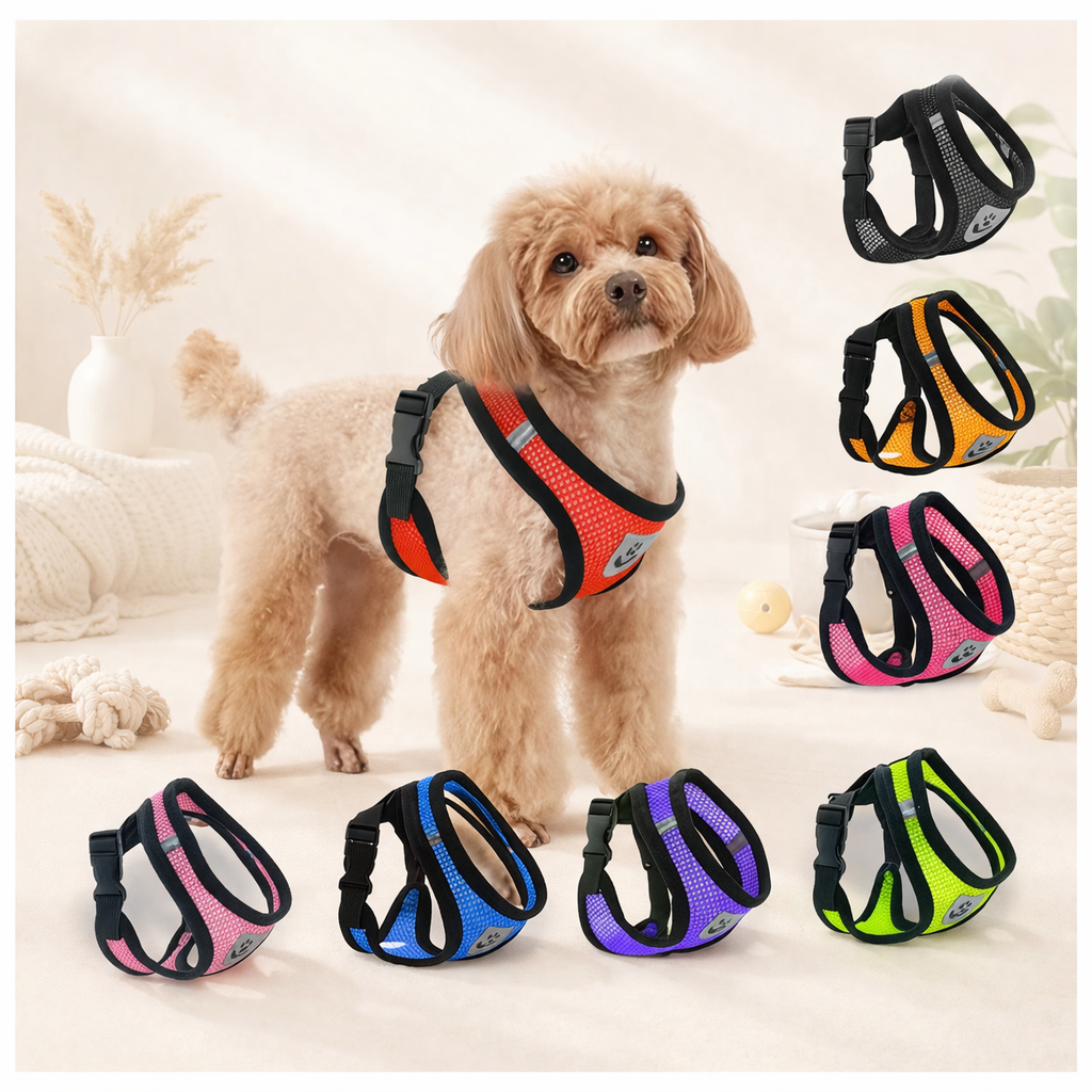 Hot summer small dog pet chest and back breathable dog chest and back suit cat outdoor traction rope child collar