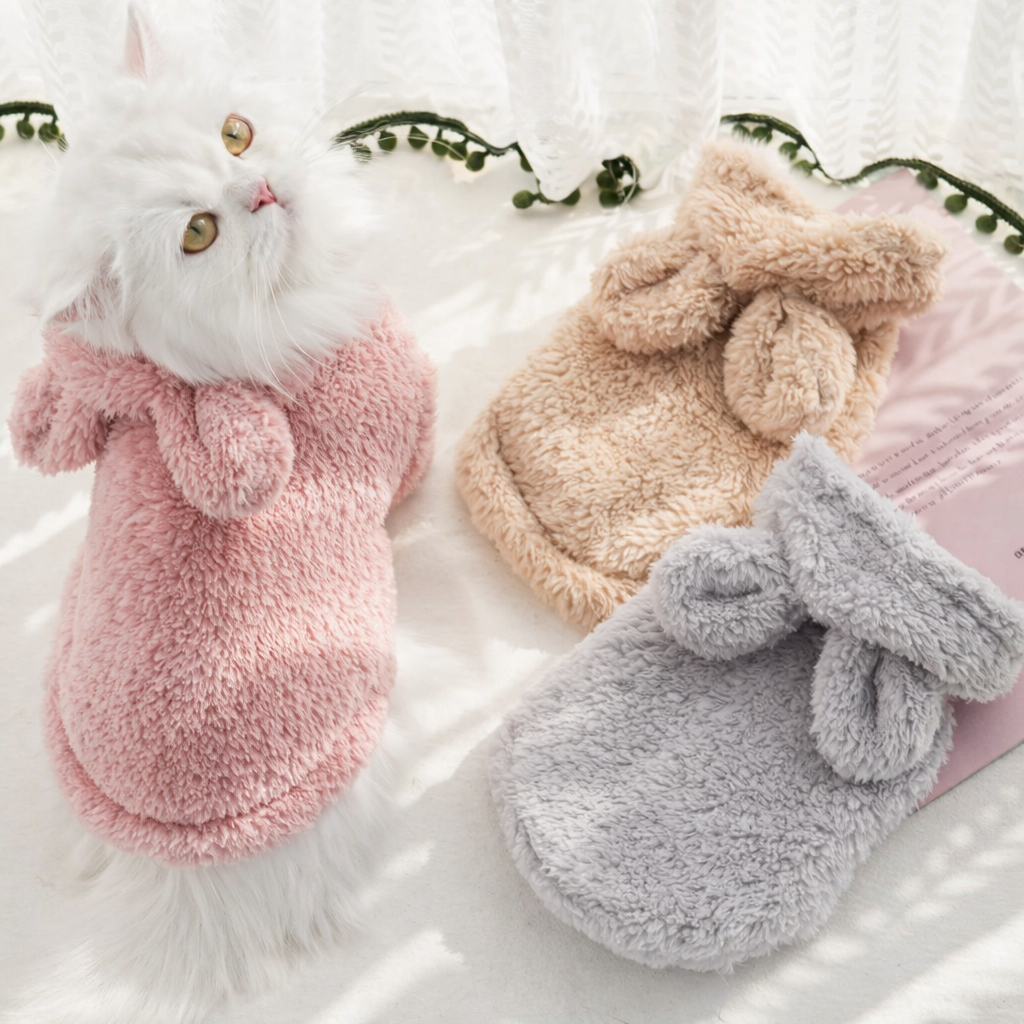 Pet Dog Soft Fleece Clothes Cute Hoodie Coat for Small Medium Dogs Cats Autumn Winter Puppy Hooded Jacket Sweater Pug Apparel