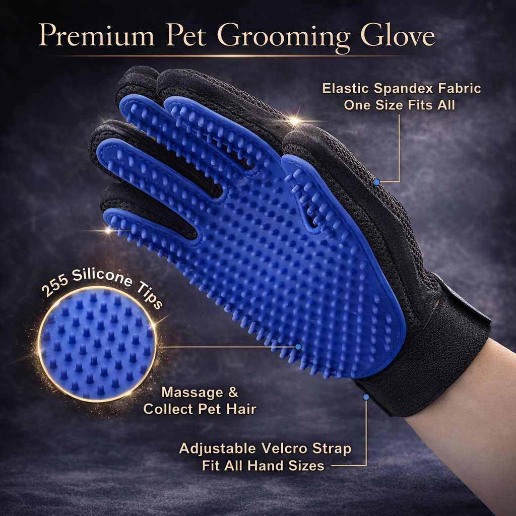 Silicone Pet Grooming Gloves Cats Hair Brush and Comb Gloves to Bathe Dogs Cleaning Hair Removal  for Dog Animal Use Supplies