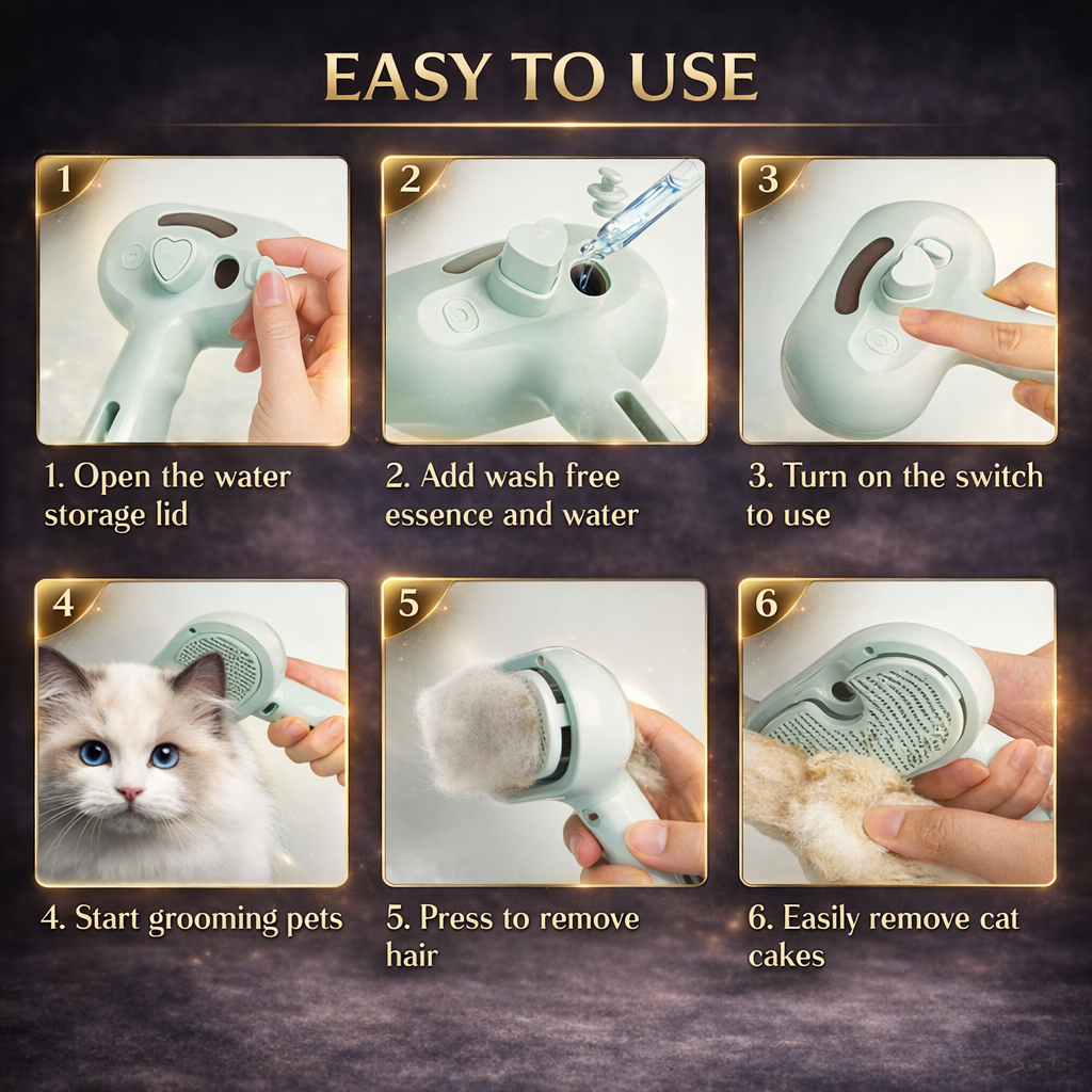 Dog Comb Pet Steam Massage Brush Safe Round Head Soft Teeth Spray Hair Removal Comb for Dog Universal for Cats Dogs Accessories