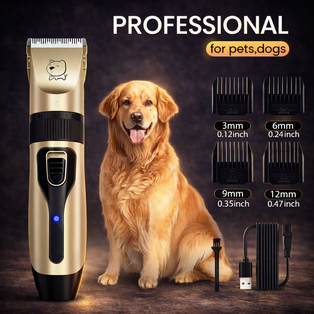 Dog Professional Hair Clipper Electrical Grooming Trimmer for Pets USB Rechargeable Cat Shaver Animals Haircut Machine