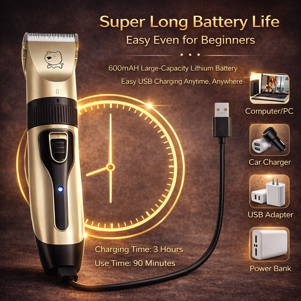 Dog Professional Hair Clipper Electrical Grooming Trimmer for Pets USB Rechargeable Cat Shaver Animals Haircut Machine