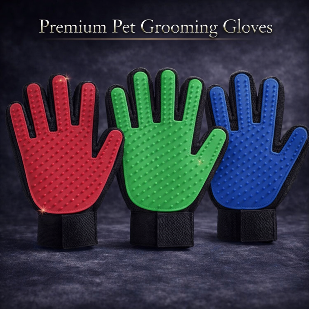 Silicone Pet Grooming Gloves Cats Hair Brush and Comb Gloves to Bathe Dogs Cleaning Hair Removal  for Dog Animal Use Supplies
