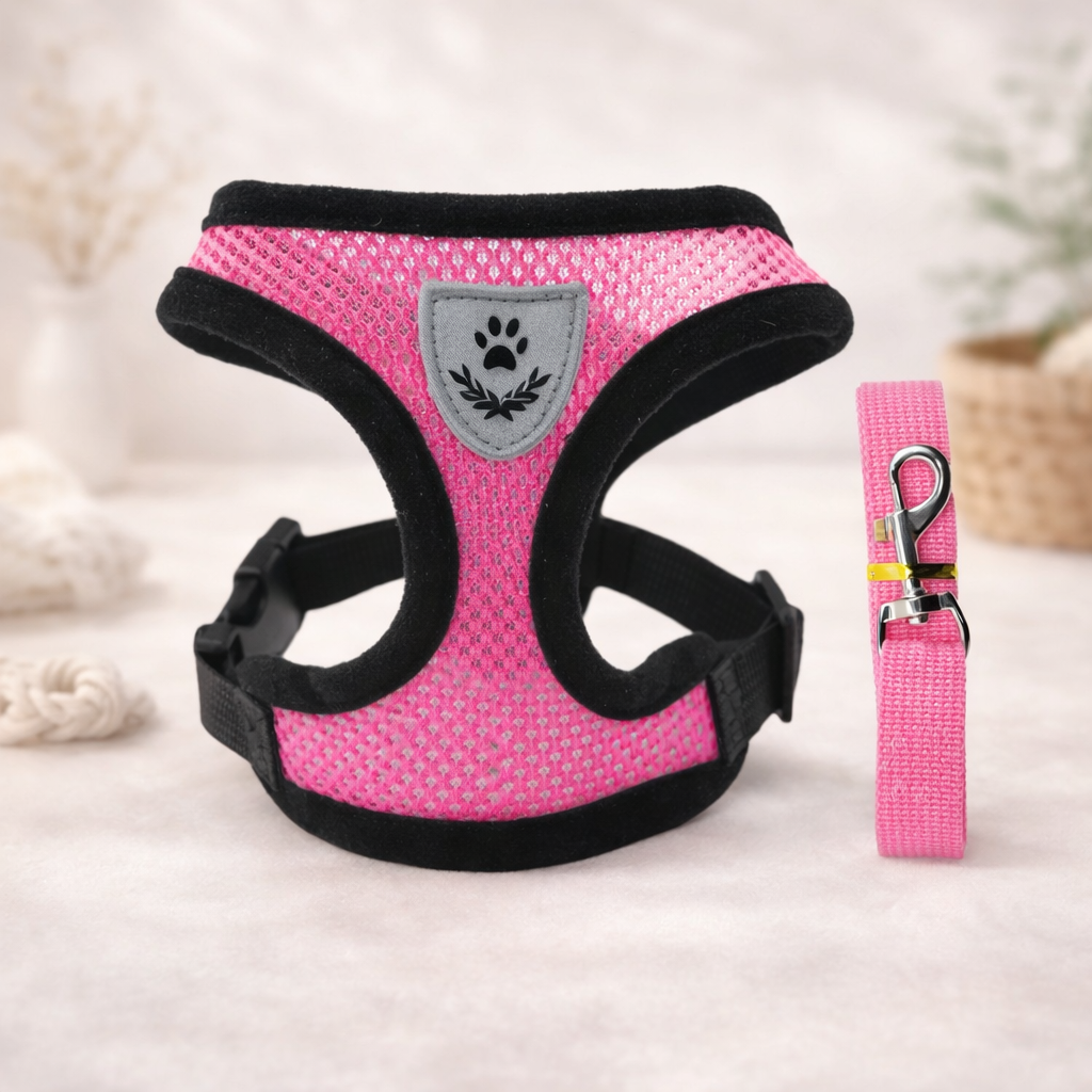 Hot summer small dog pet chest and back breathable dog chest and back suit cat outdoor traction rope child collar