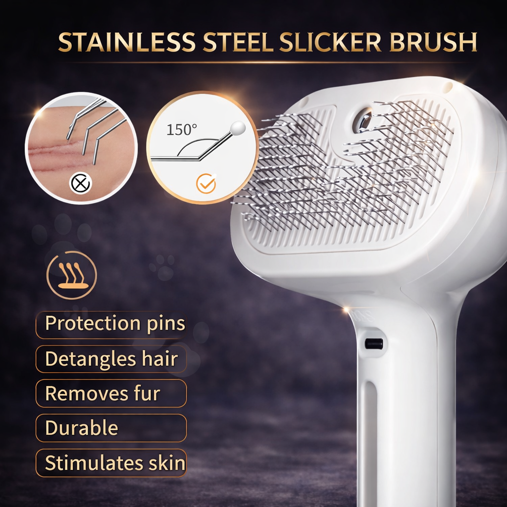 Dog Comb Pet Steam Massage Brush Safe Round Head Soft Teeth Spray Hair Removal Comb for Dog Universal for Cats Dogs Accessories